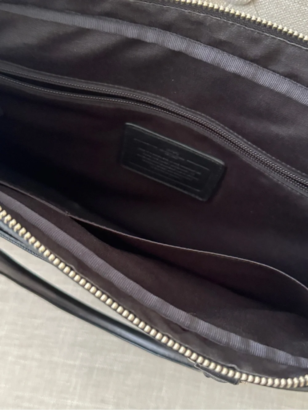Coach Black Leather Laptop Briefcase Bag
